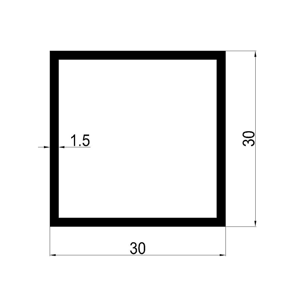 TUBO CUAD. 30x1.5mm