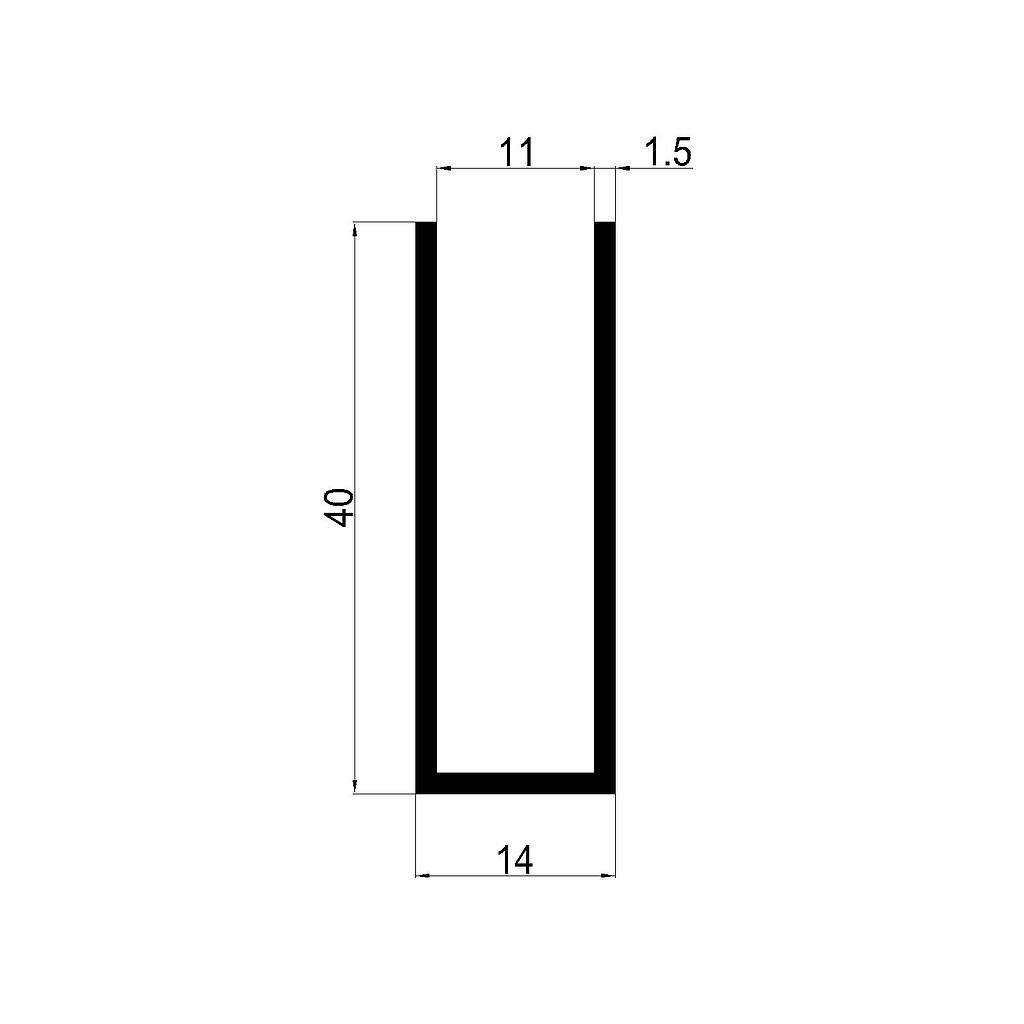 U DE BLINDEX 14x40x1.5mm, 11 INTERIOR