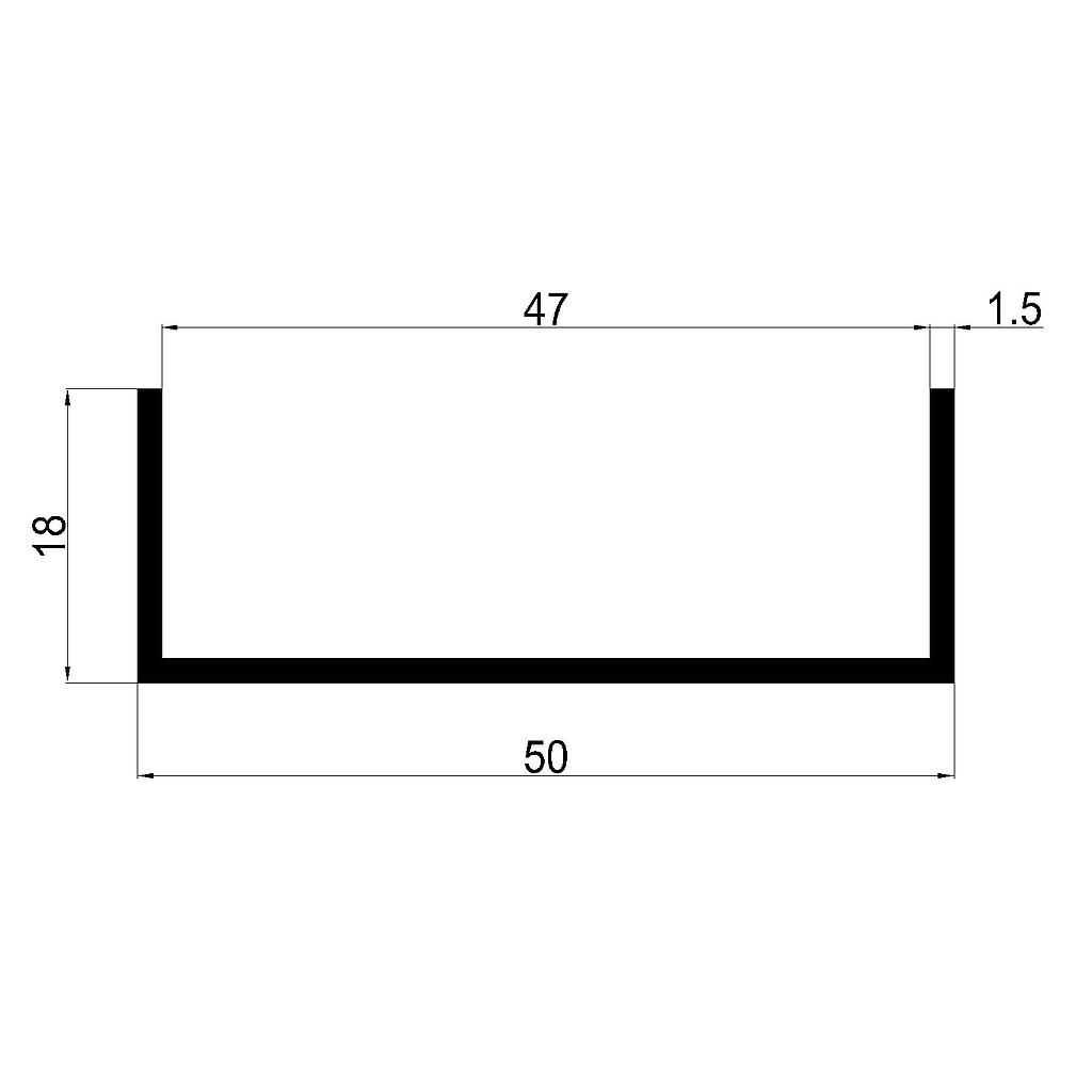 U 50x18x1.5mm, 47 INTERIOR