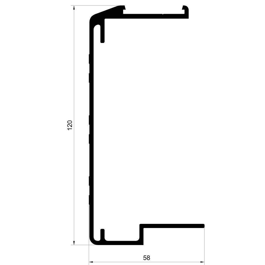 BASTIDOR PUERTA PANEL 100mm Cod. (LI) L.Std.6200mm