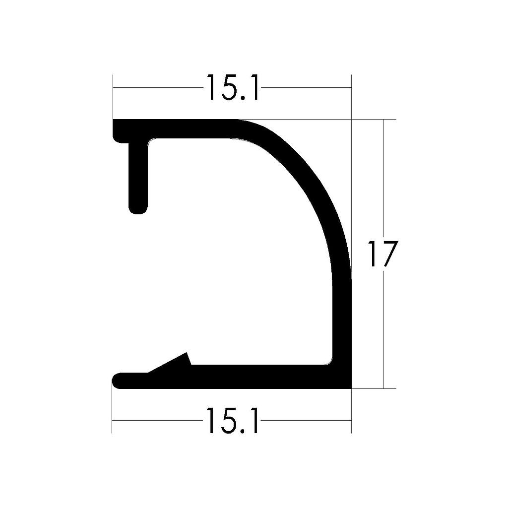 CONTRAVIDRIO CURVO 15mm "TLT" (LM)(LM2)