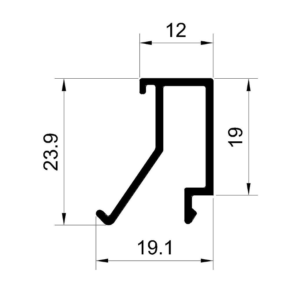 CONTRAVIDRIO RECTO 12mm (LR)