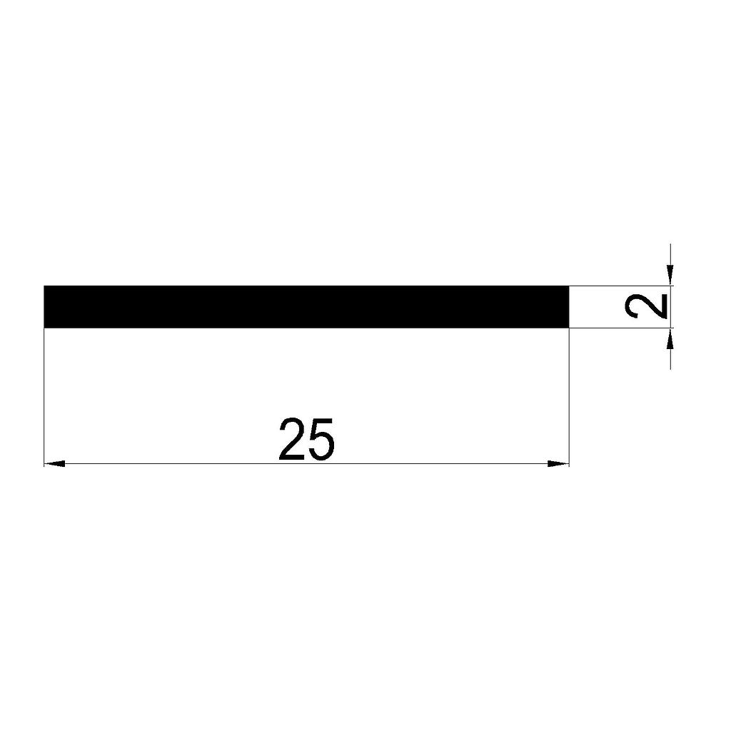 PLANCHUELA 25x2mm