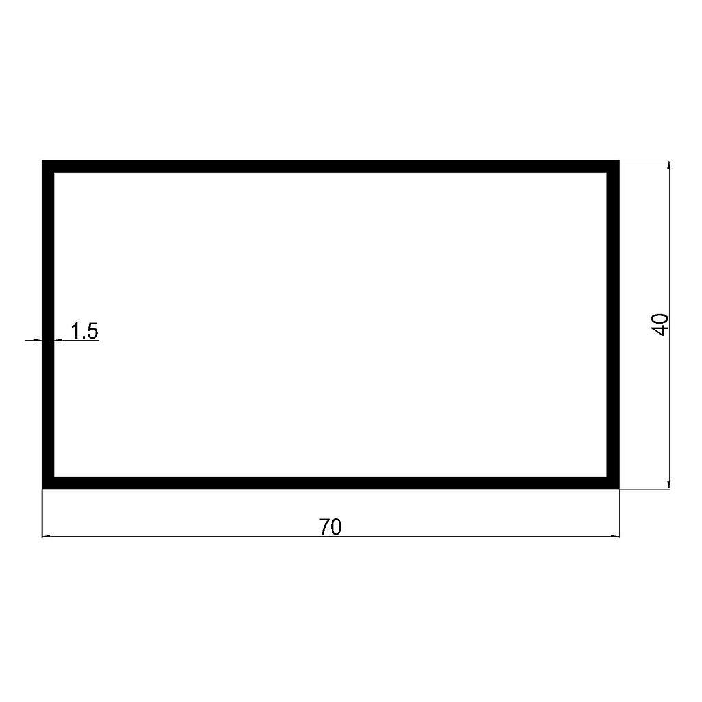 TUBO RECT. 70x40x1.5mm