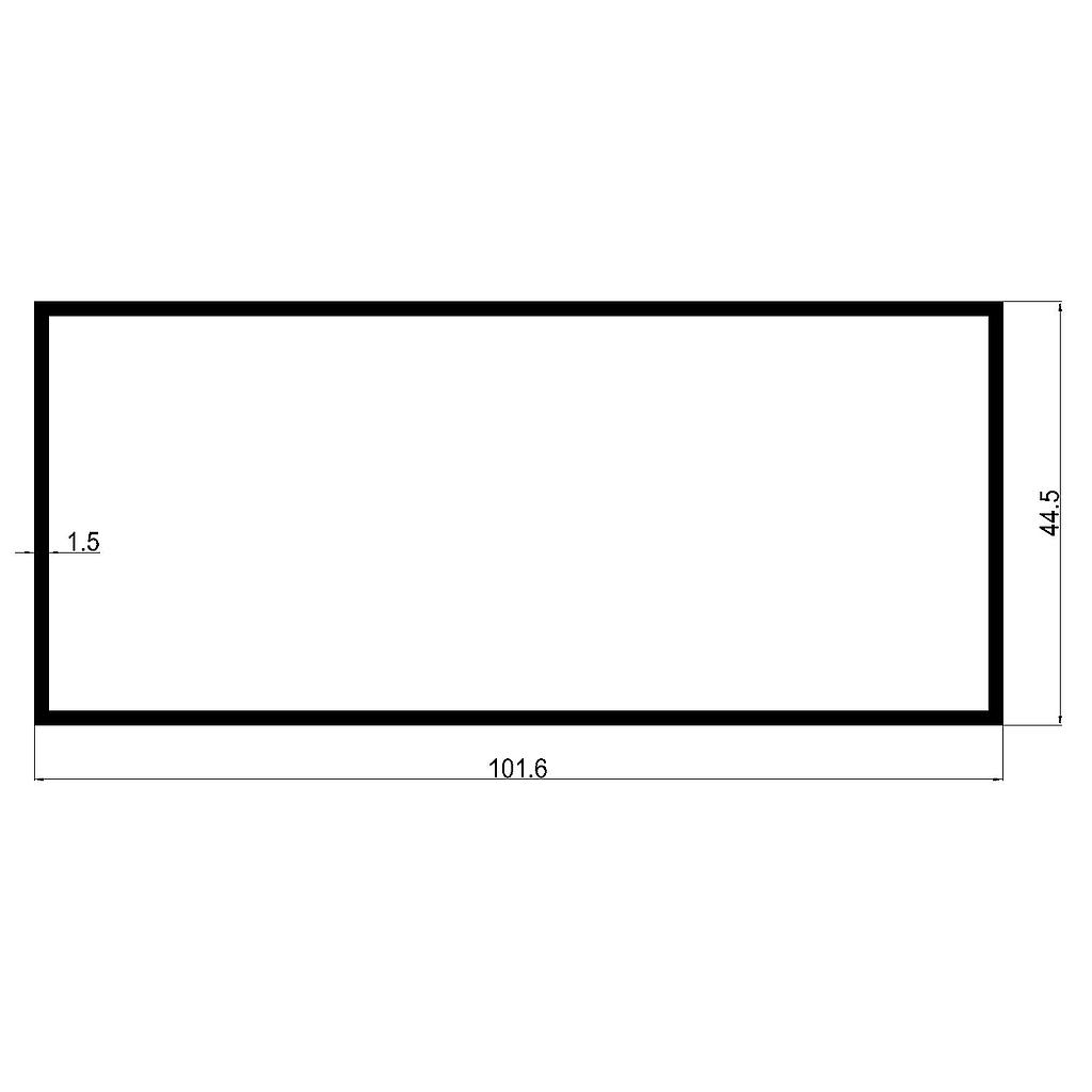 TUBO RECT. 101.6x44.5x1.5mm