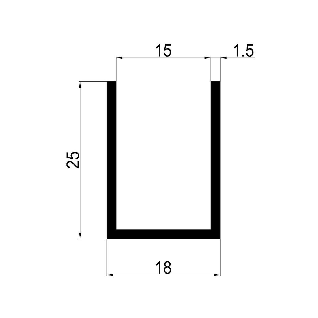 U DE BLINDEX 18x25x1.5mm, 15 INTERIOR