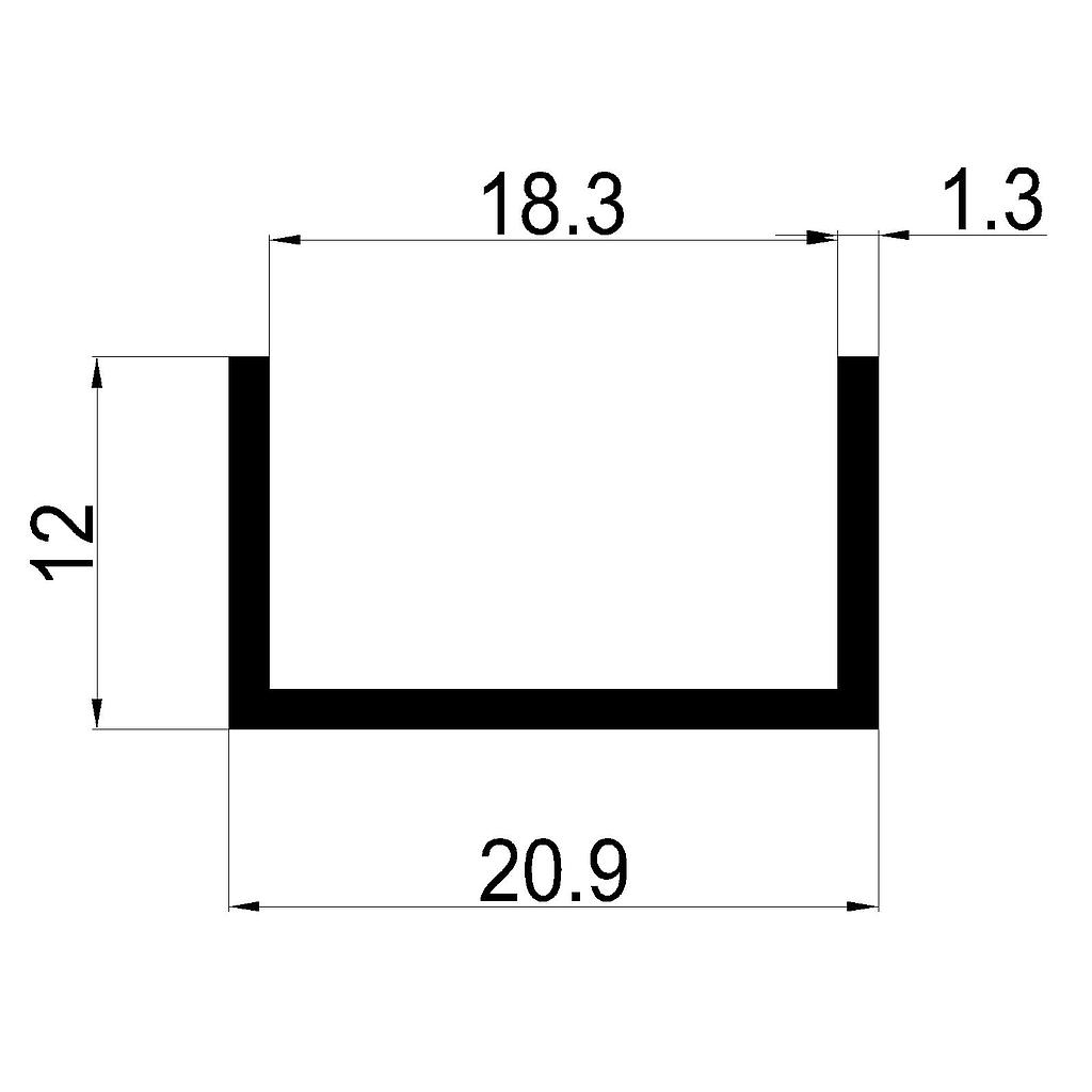 U 20.9x12x1.3mm, 18.3 INTERIOR