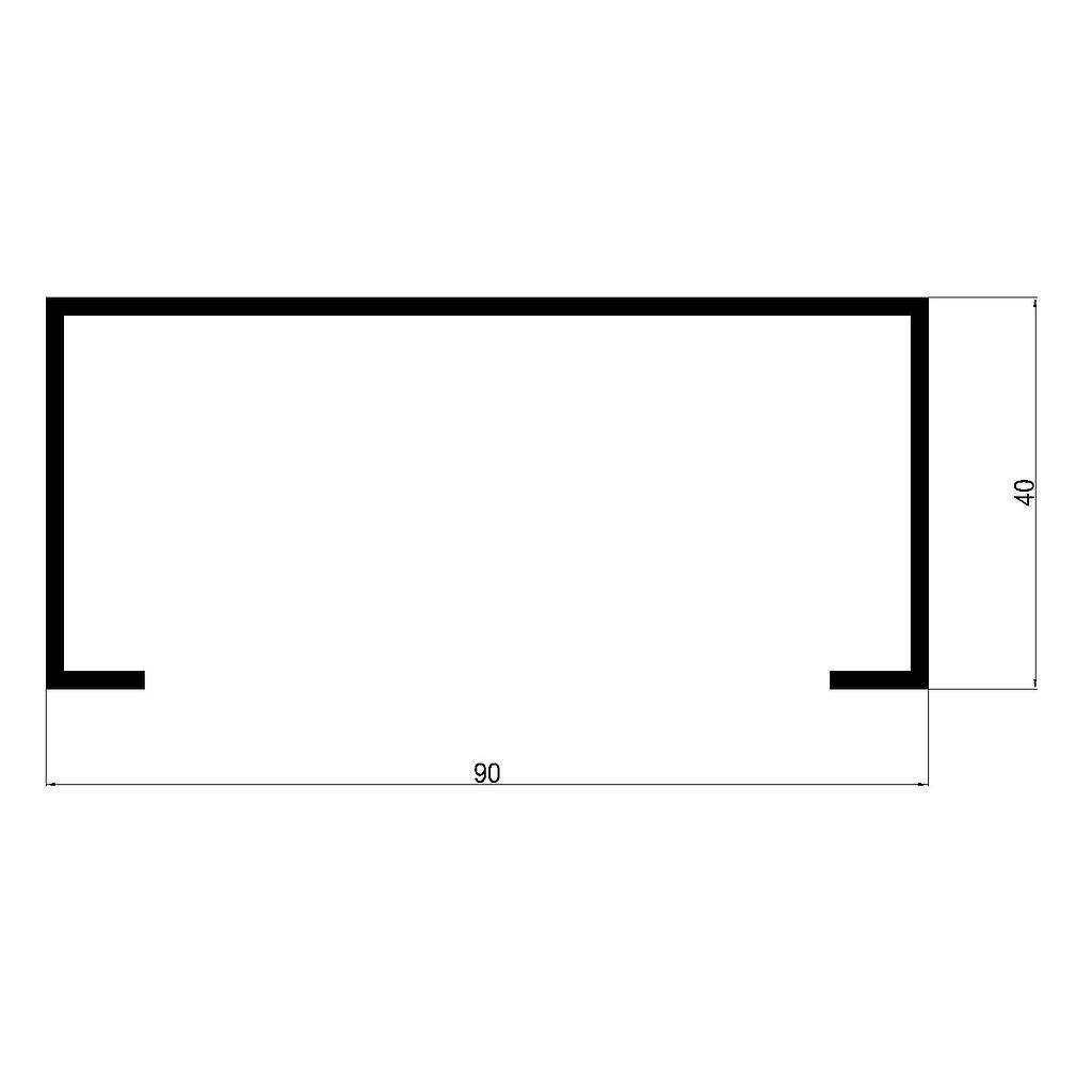 CANAL LISO 90x40mm