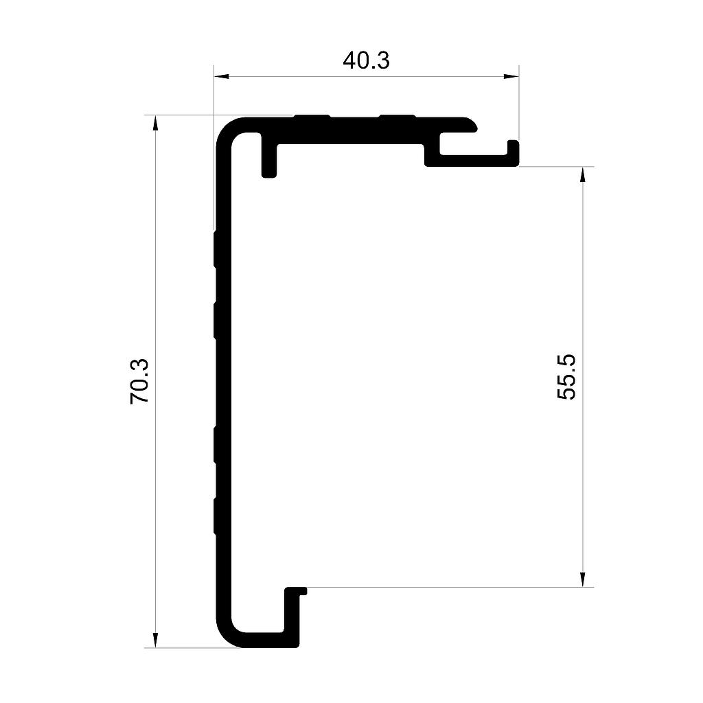 BASTIDOR PUERTA 70mm Cod.???? (LI) 