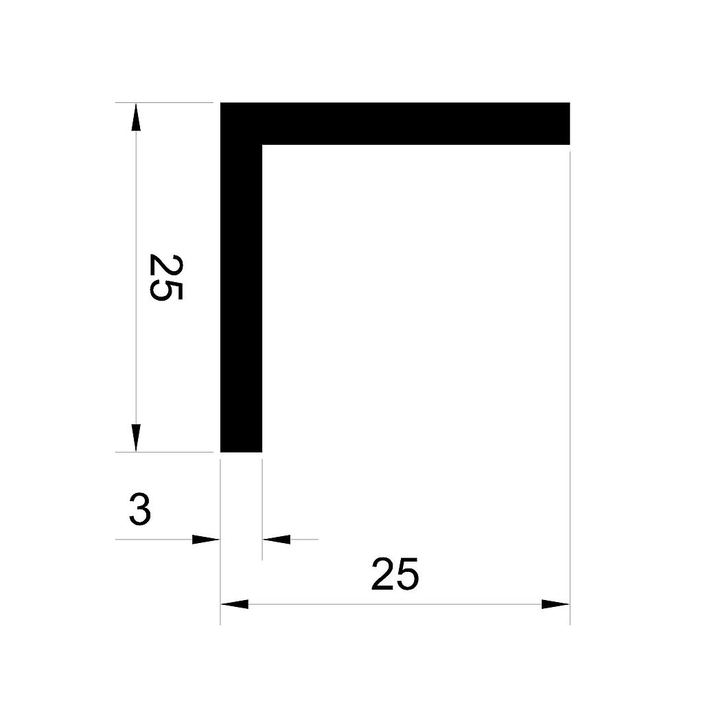 ANGULO 25x3mm AL6061