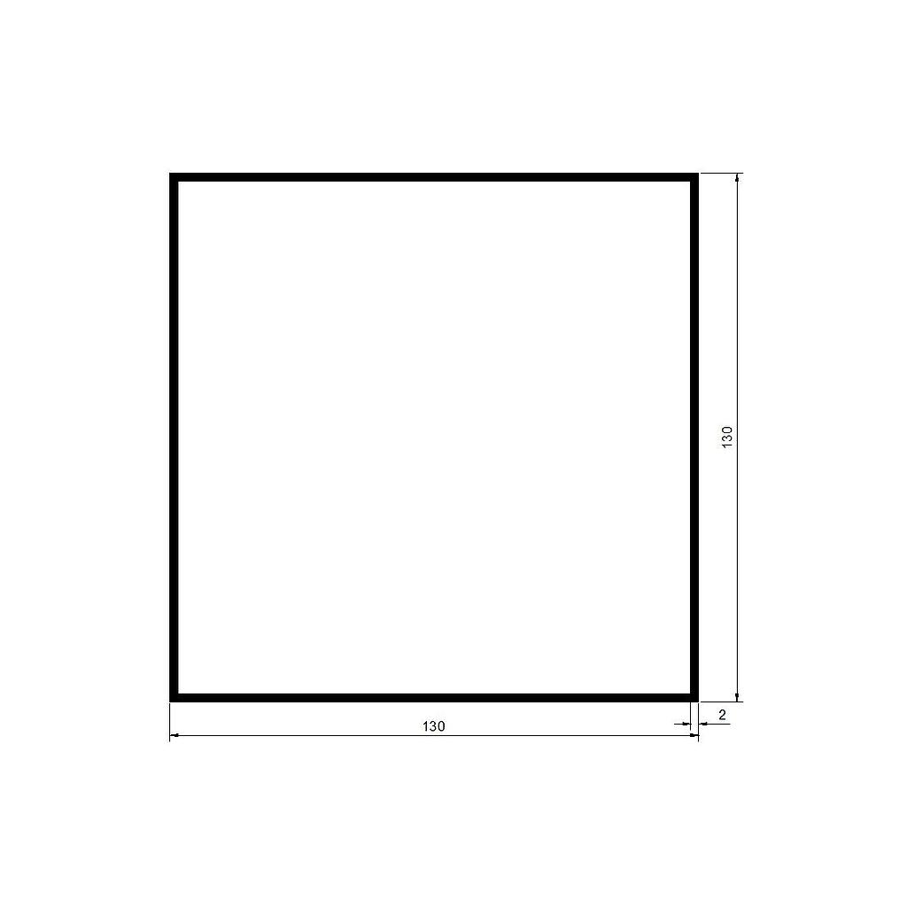 TUBO CUAD. 130x2mm L.3000mm