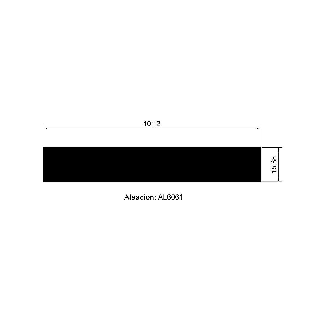 PLANCHUELA 101.2x15.88mm AL6061 (LI) L.4800mm