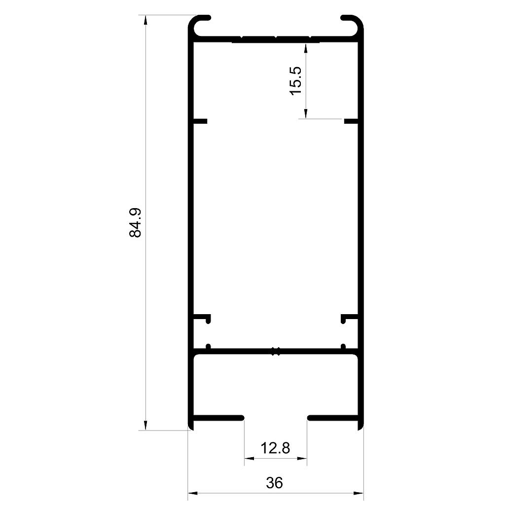 PARANTE/CABEZAL 36mm CENT. A90º/45º "PR" (LT)(LR) L.Std.6200mm