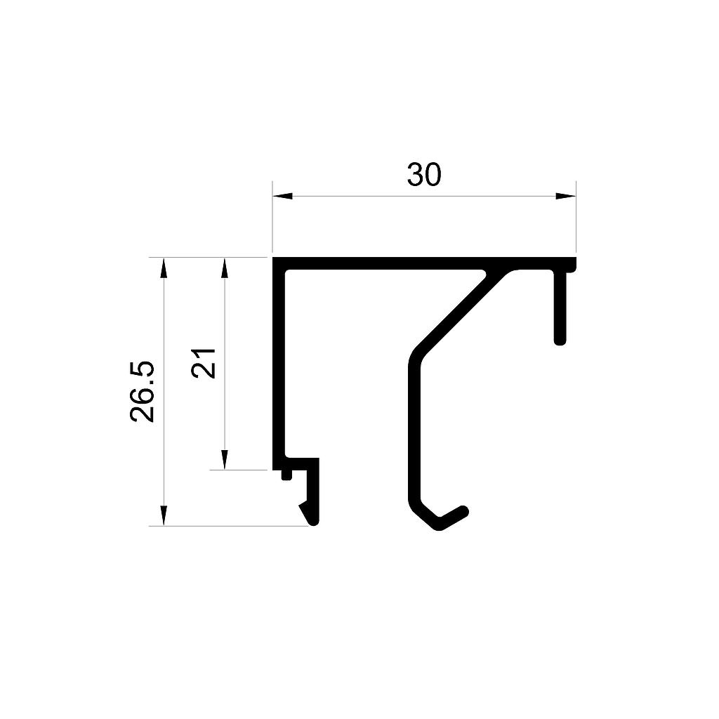 CONTRAVIDRIO RECTO V/S 30mm "TLT" (A60)(A40)