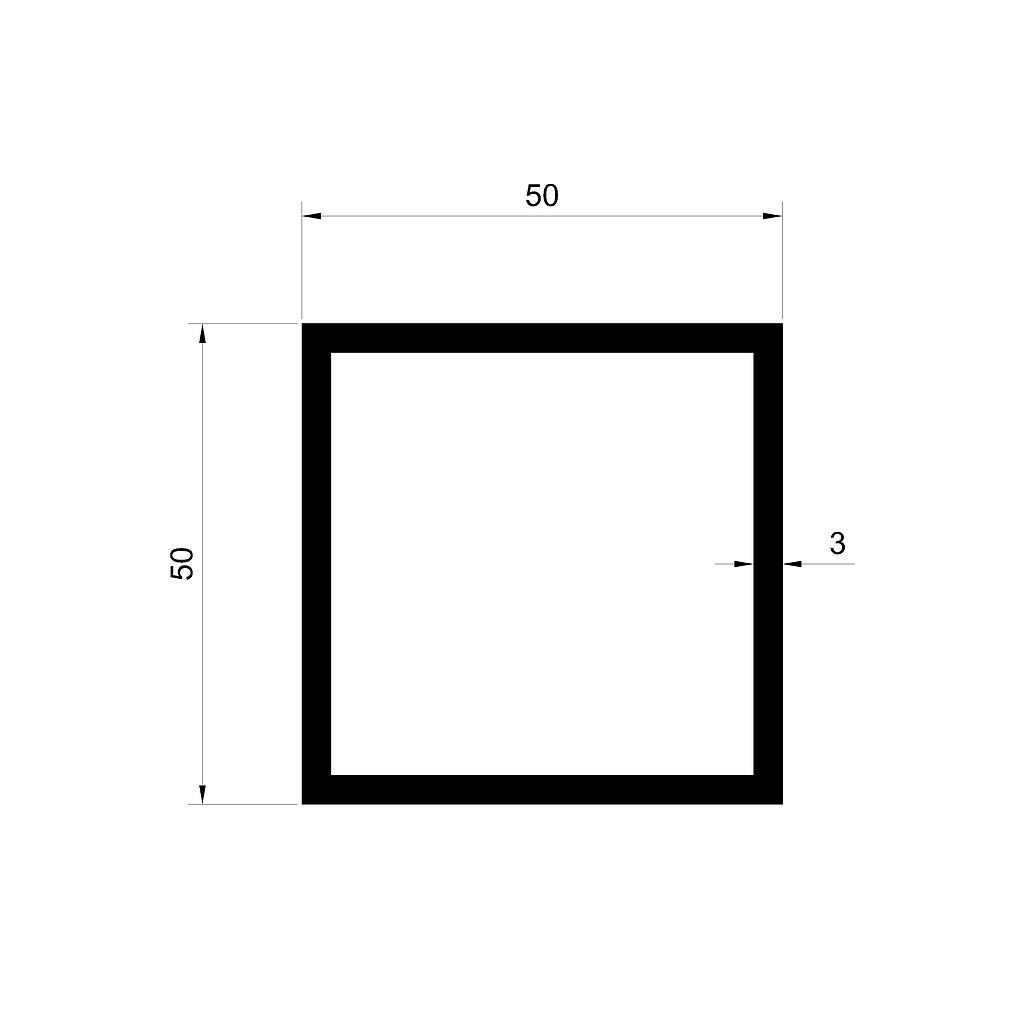 TUBO CUAD. 50x3mm