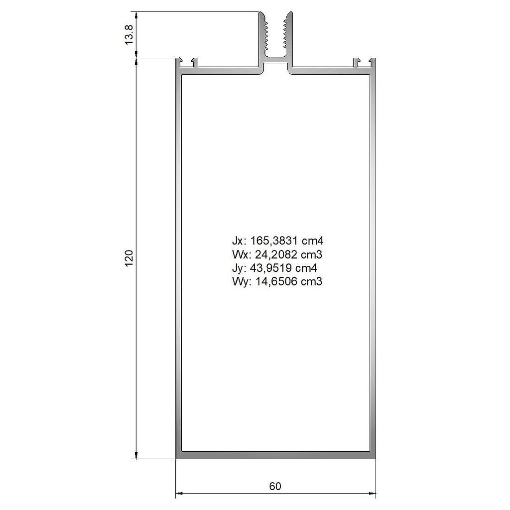 COLUMNA DOBLE 120mm "FIBM" (LT) L.6030mm